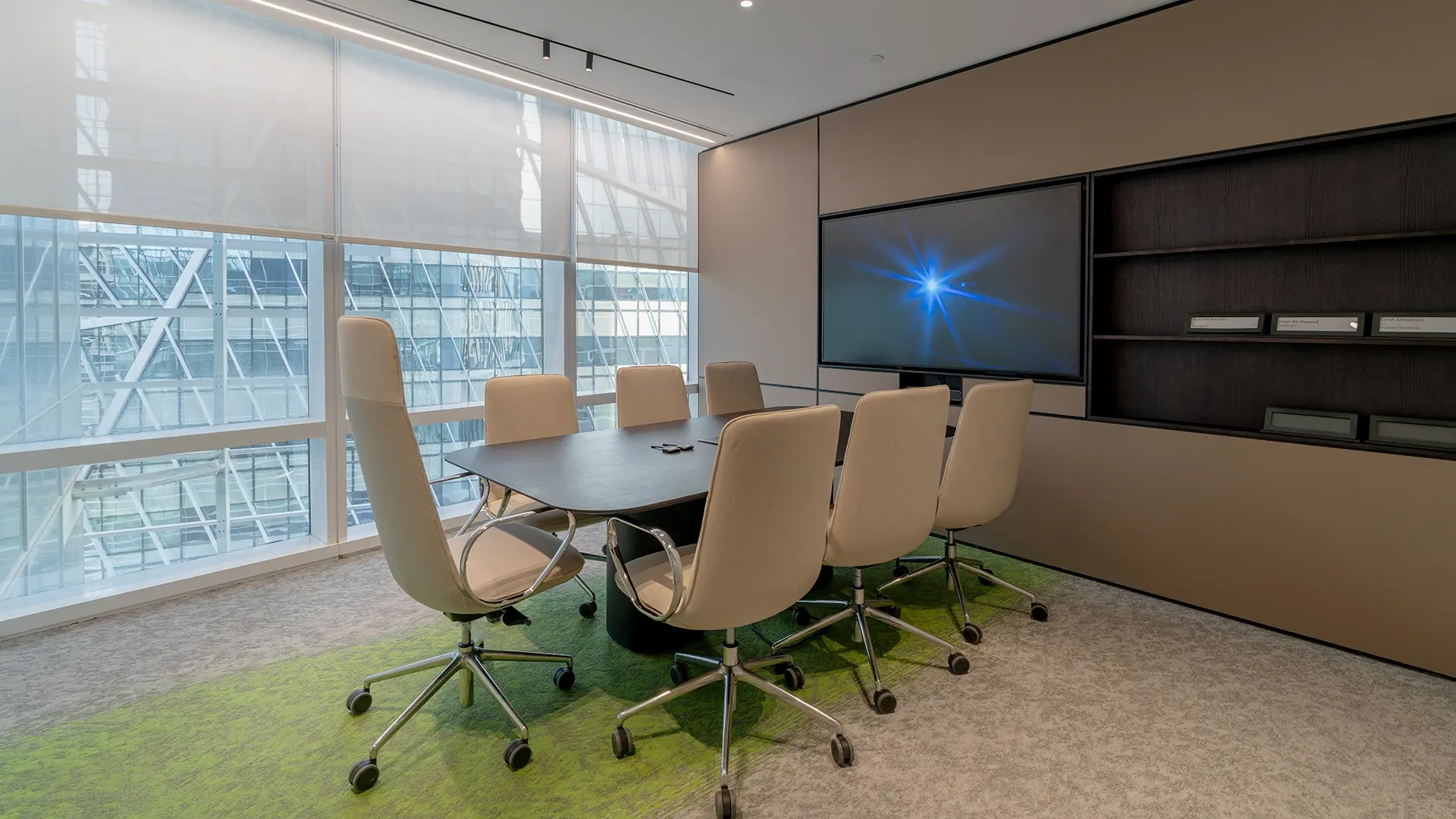 Turnkey office fit out by Havelock One Interiors showing meeting room
