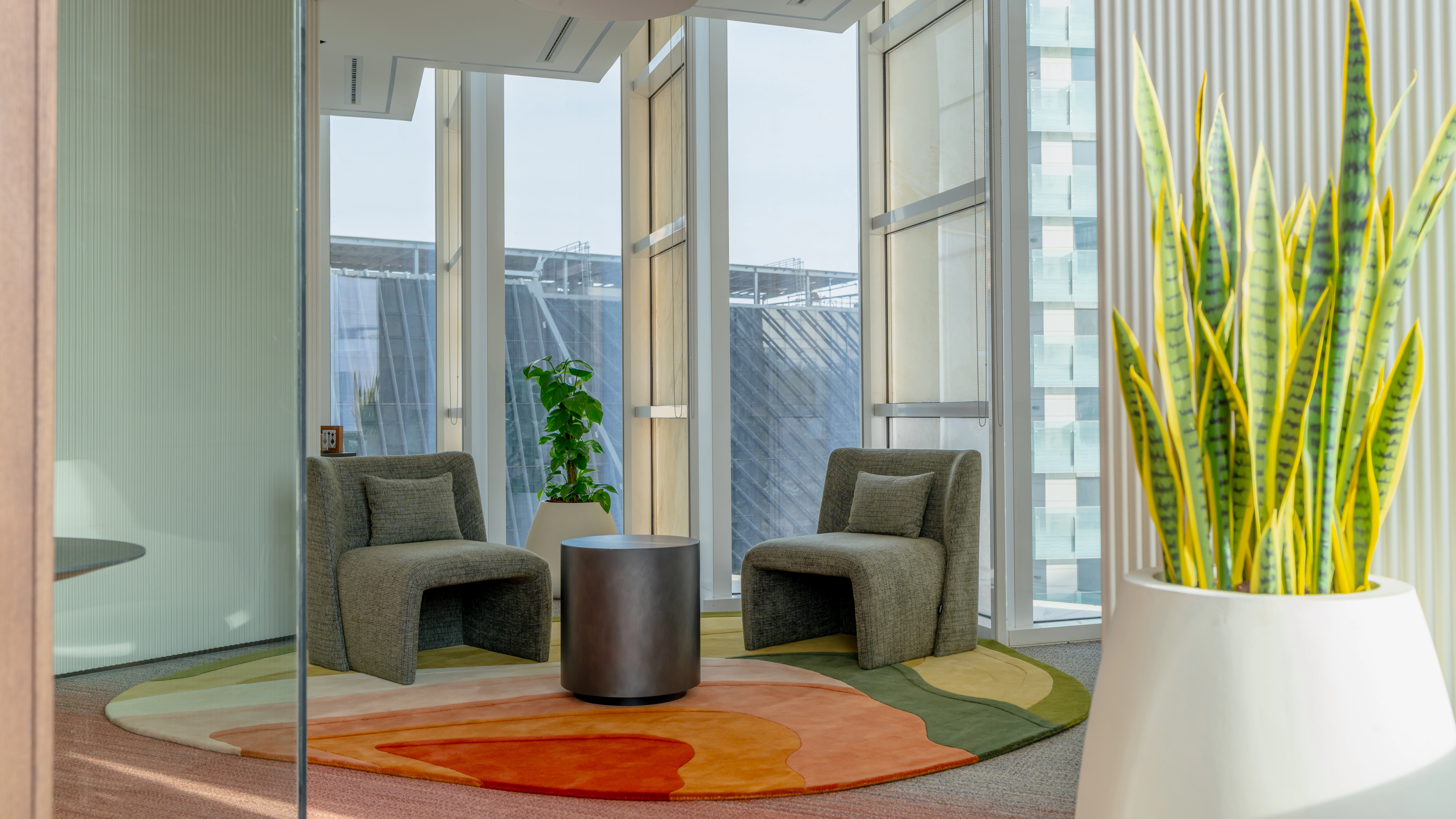 Turnkey office fit out by Havelock One Interiors showing casual soft seating area