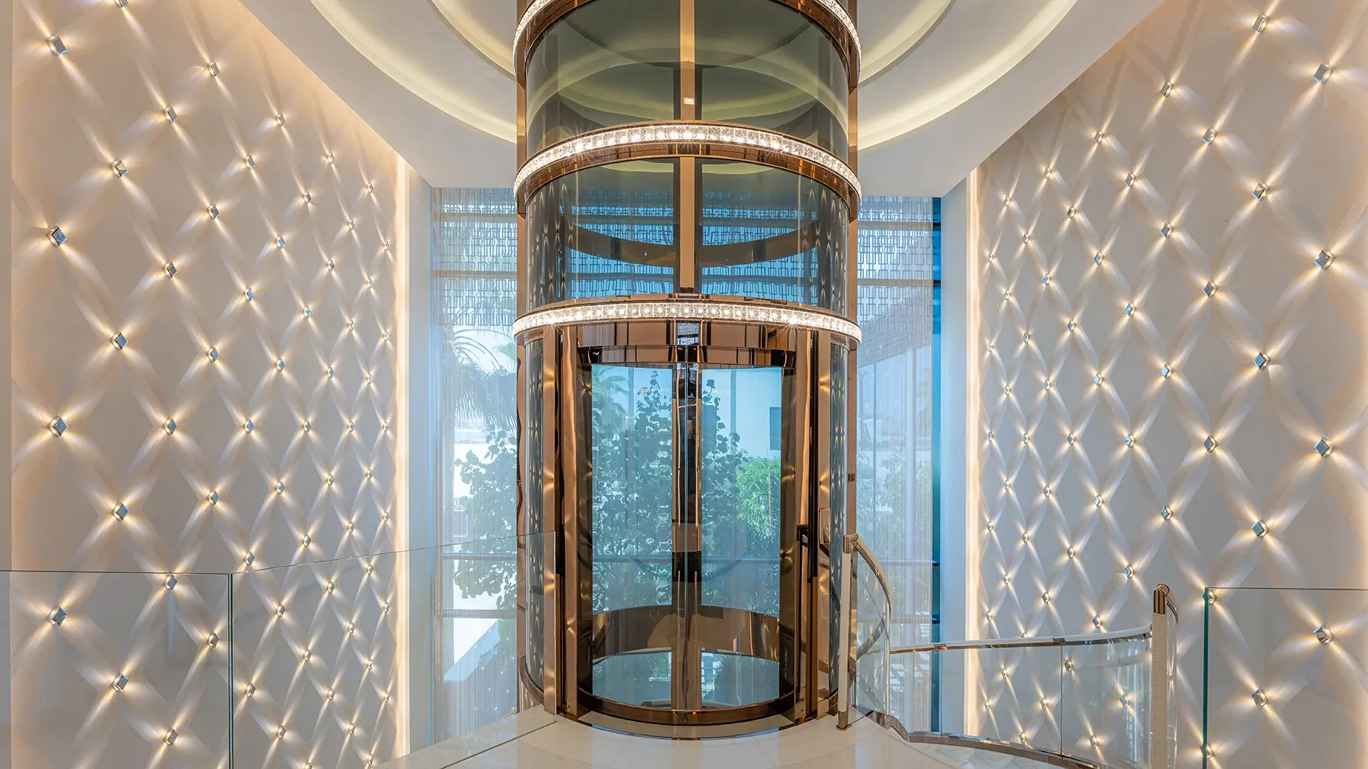 top of lift shaft inside luxury villa fit out on palm jumeirah by havelock one