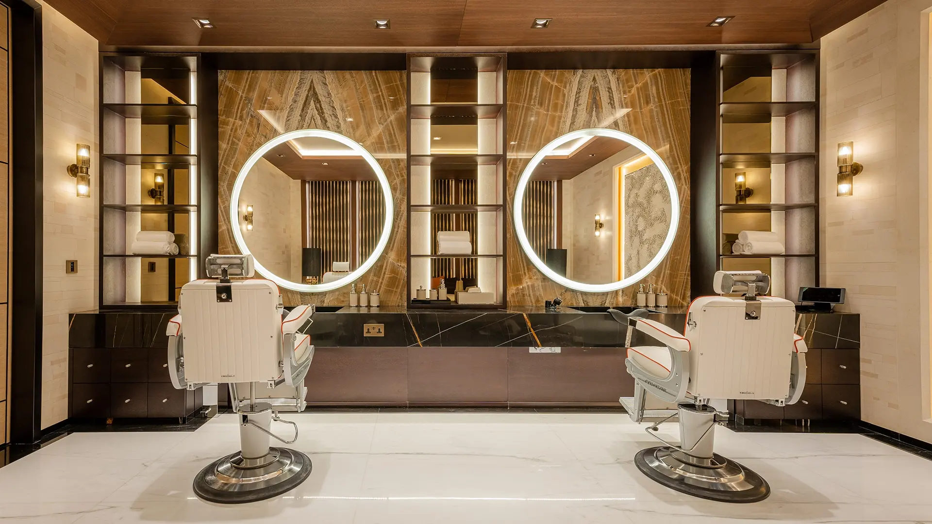 Interior hair salon in luxury palm villa by havelock one 